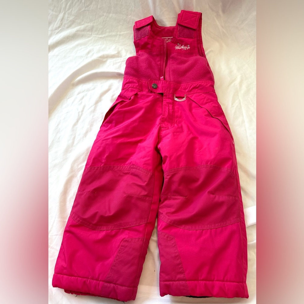 Girls weatherproof snow bibs